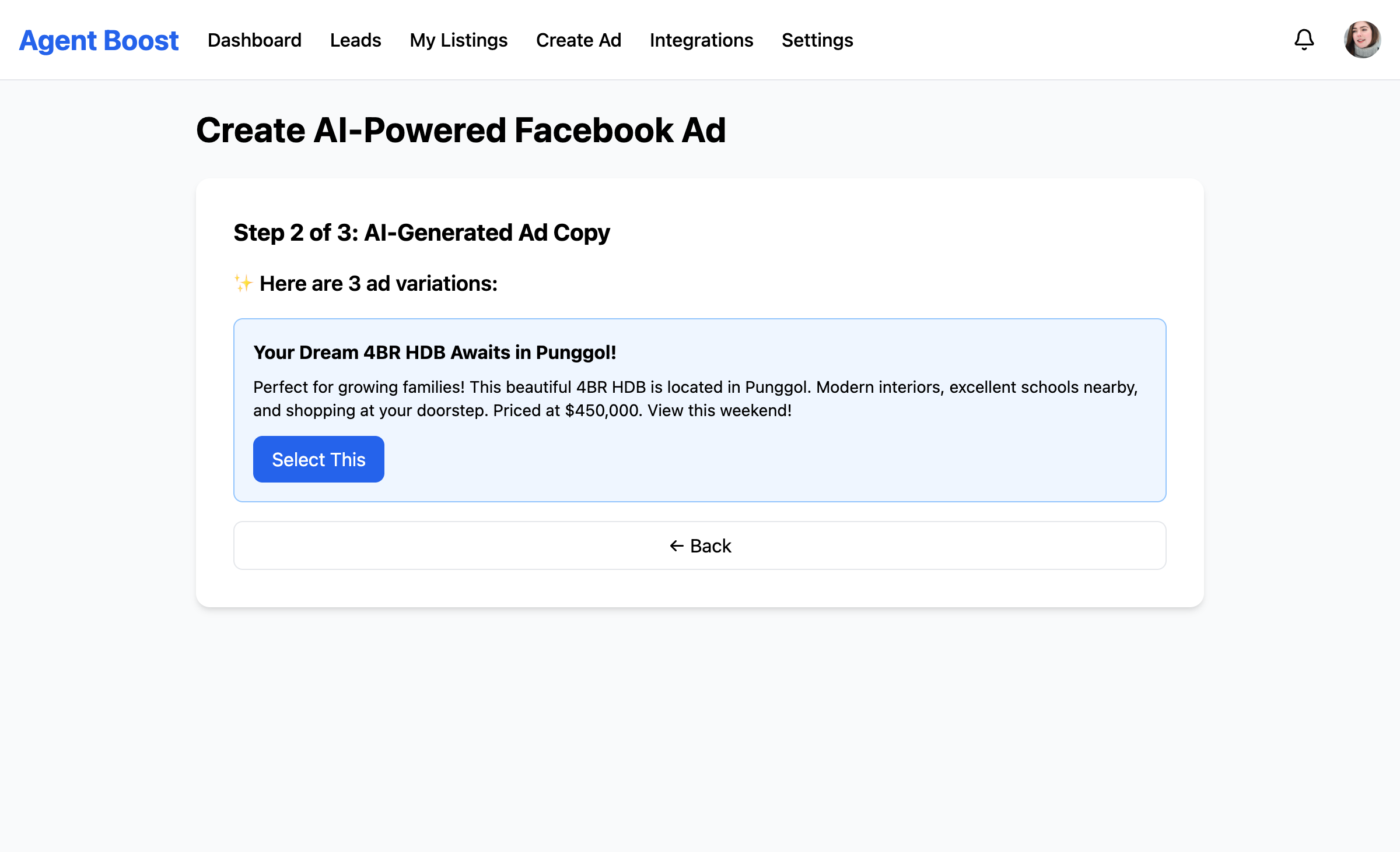AI Ad Creator - Step 2