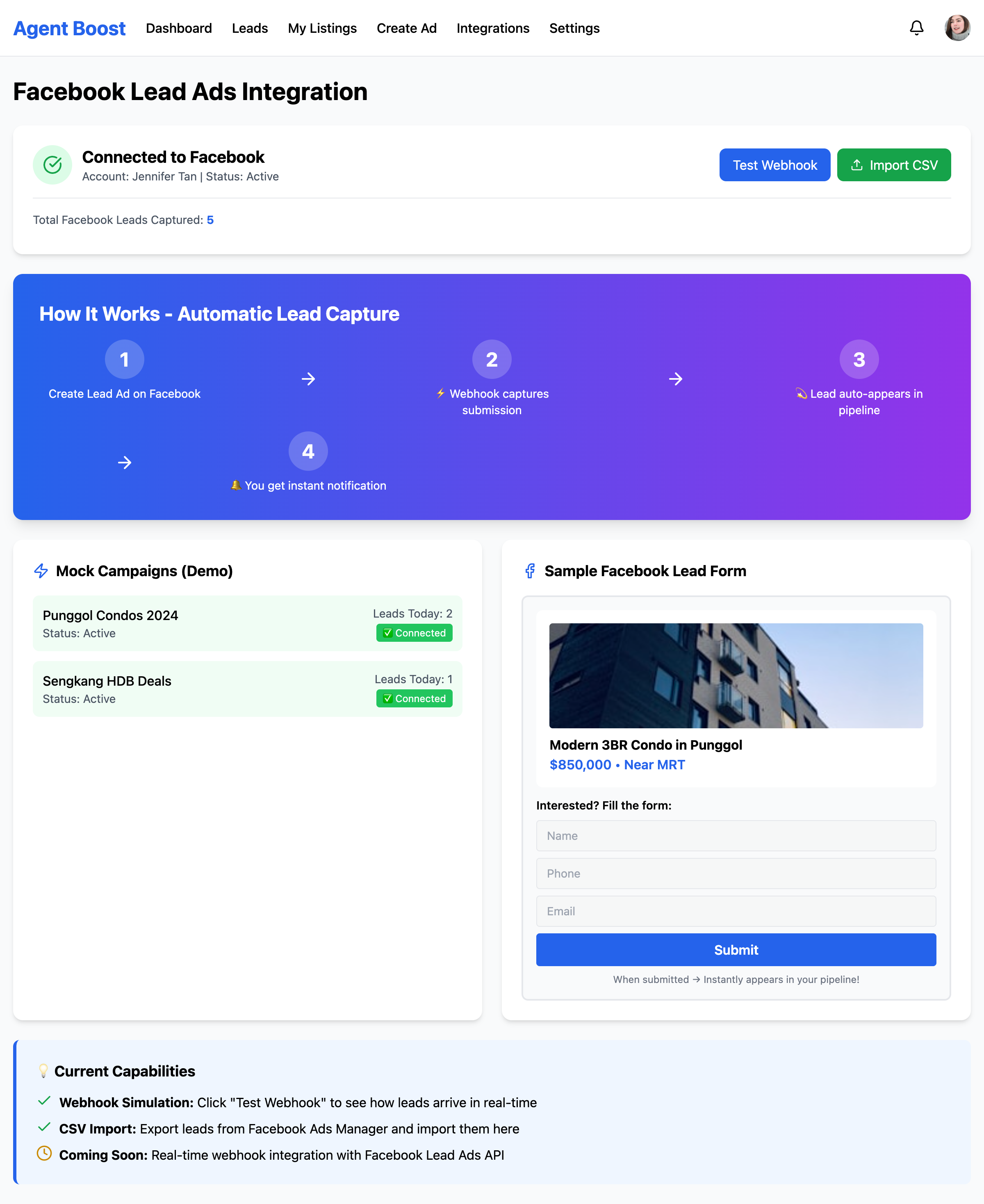Facebook Integration