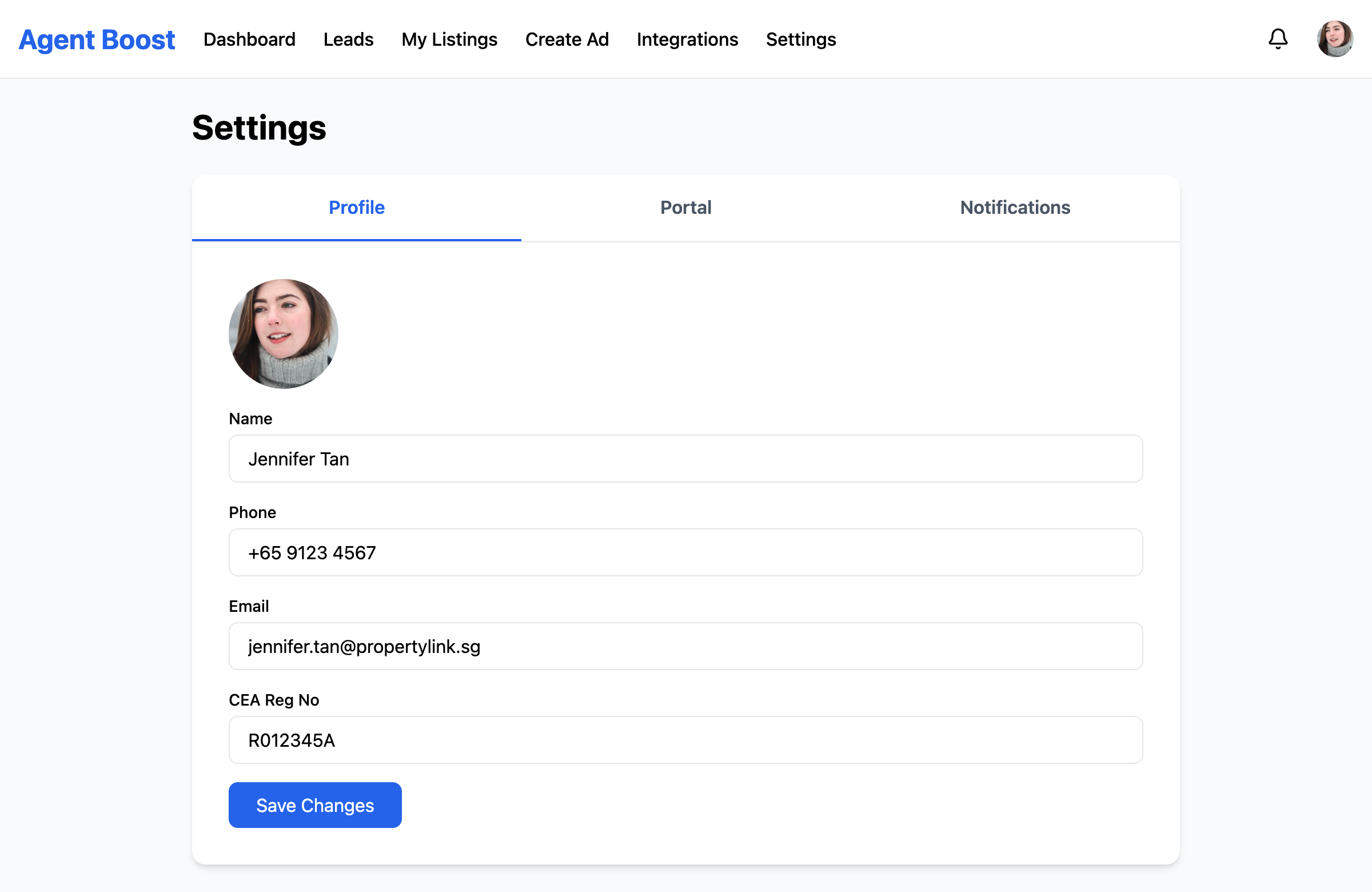 Settings Page